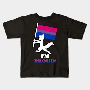"I'M PROUD" Furry Bi Flag Kids T-Shirt